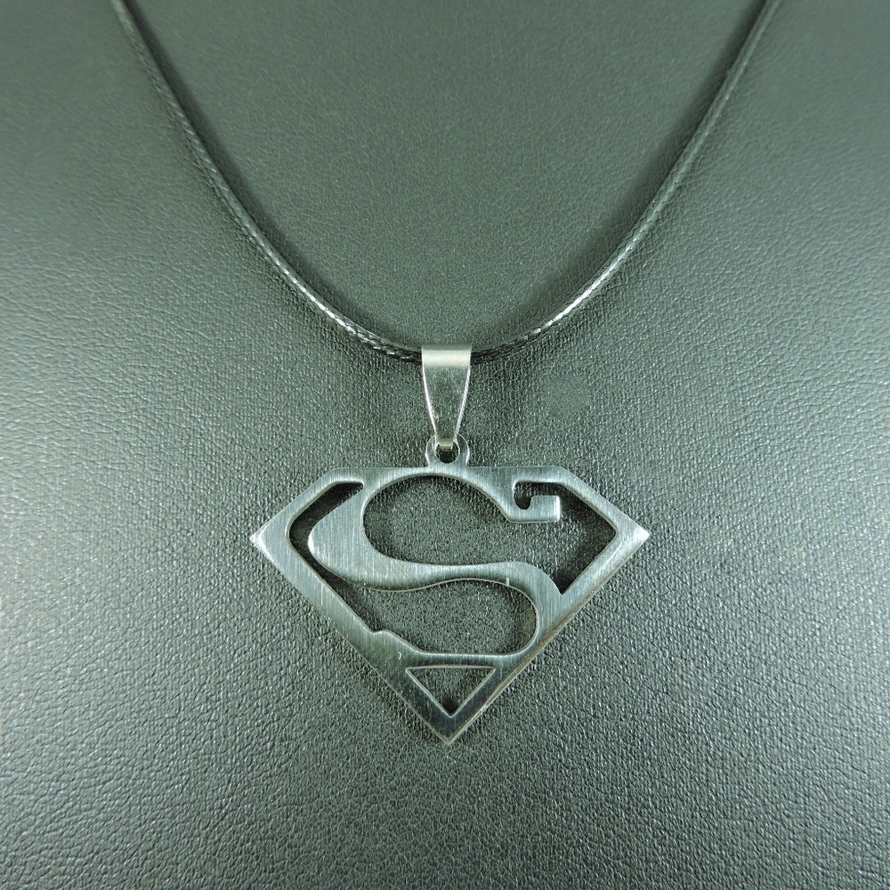Stainless Steel Superman Pendant Necklace